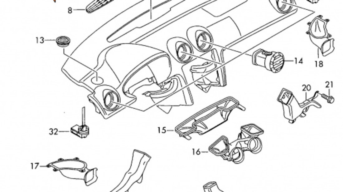 Grila Sub Parbriz Oe Audi A3 8P 2003-2013 8P1819415D01C