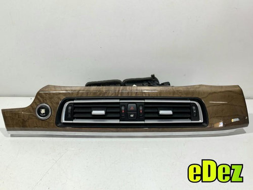 Grila ventilatie bord centrala cu trim si buton start stop BMW Seria 7 (2008-2015) [F01, F02] 911585...