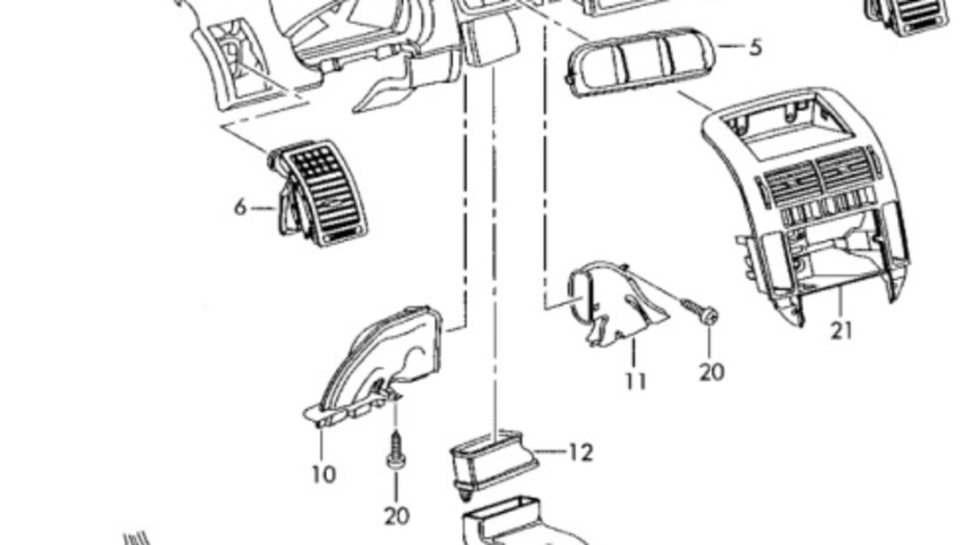 Grila ventilatie dreapta fata Volkswagen Golf 4 (1997-2005) 6Q0819704 OEM 6Q0819704