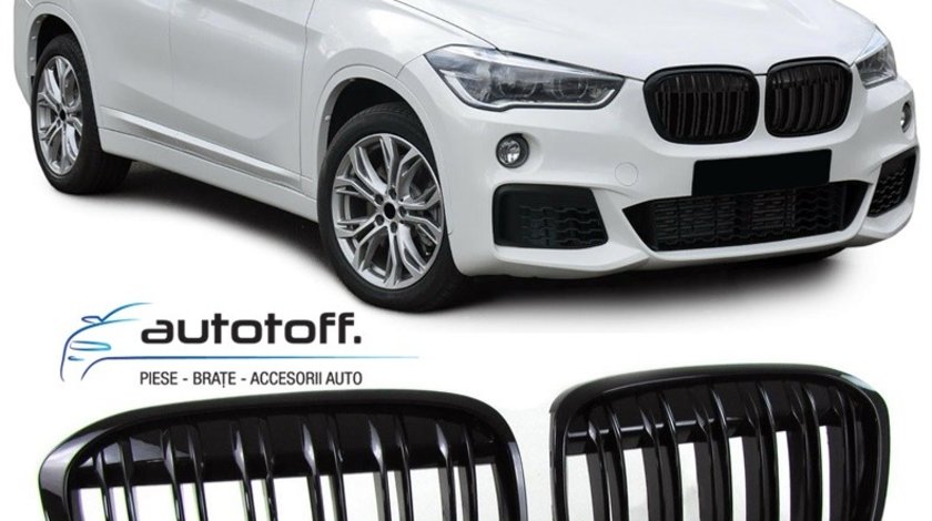 Grile BMW X1 F48 (14-19) duble Negru lucios