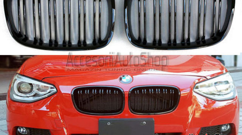 Grile capota BMW Seria 1 F20 F21 2011-2014 Finisaj Negru Lucios DUBLE M1