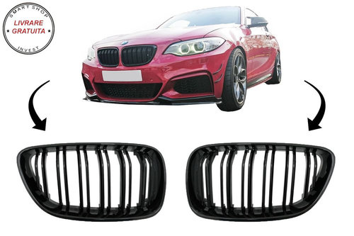 Grile Centrale BMW 2 Series F22 F23 F87 (2014-up) Negru Lucios M Design