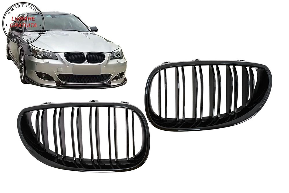 Grile Centrale BMW 5 Series E60 E61 (2003-2010) Negru Lucios M Design- livrare gratuita