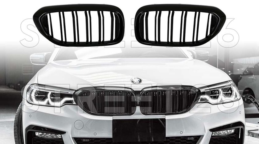 Grile Centrale Compatibil Cu BMW Seria 5 G30 G31 (2017-Up) Negru Lucios M Design