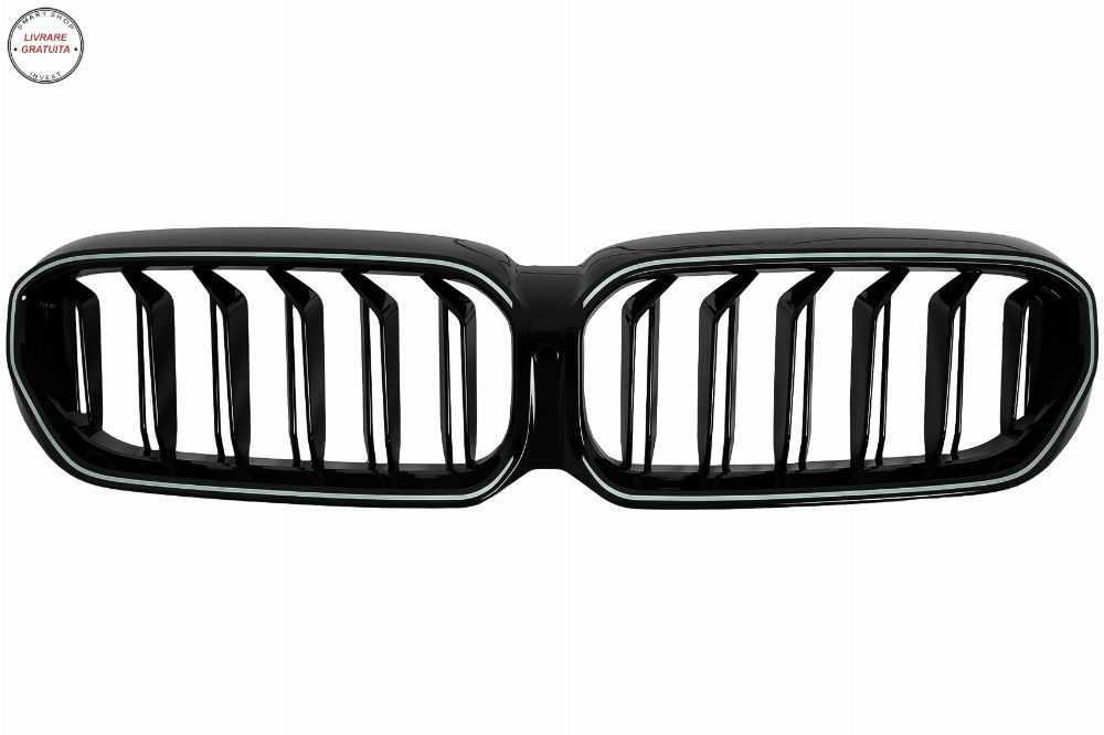 Grile Centrale cu LED BMW Seria 5 G30 G31 LCI (07.2020-2023) Negru Lucios- livrare gratuita