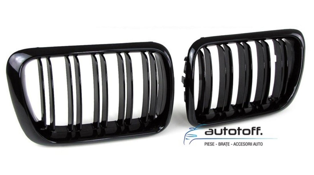 Grile duble BMW E36 Seria 3 Facelift (96-98) negru lucios