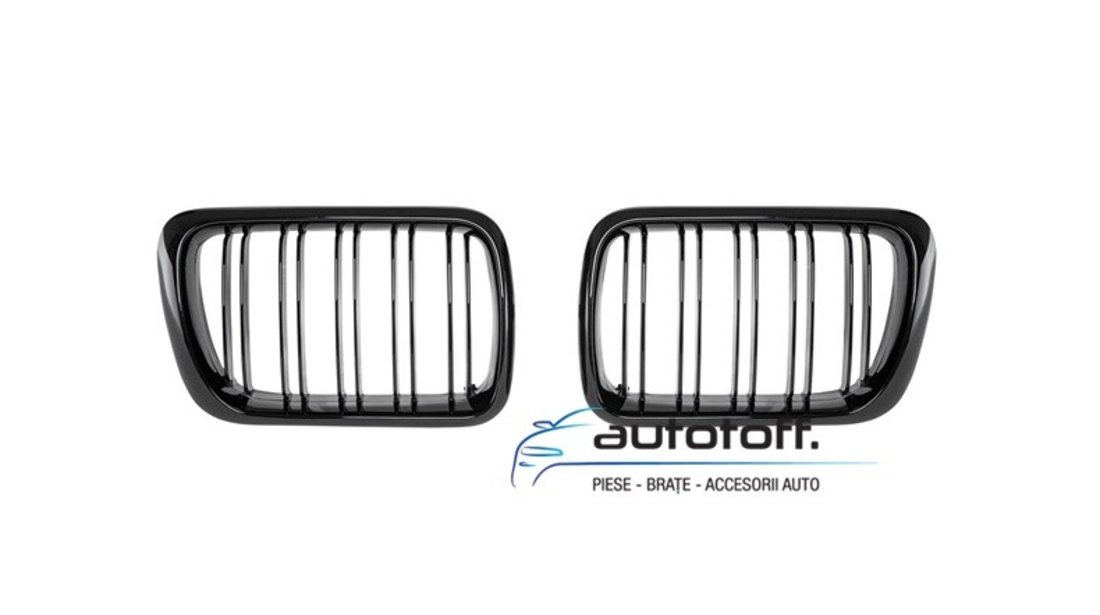 Grile duble BMW E36 Seria 3 Facelift (96-98) negru lucios