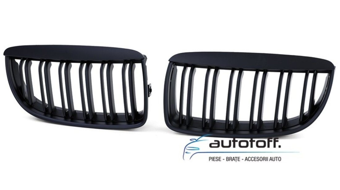 Grile duble BMW E90 E91 Seria 3 (05-08) Design negru mat