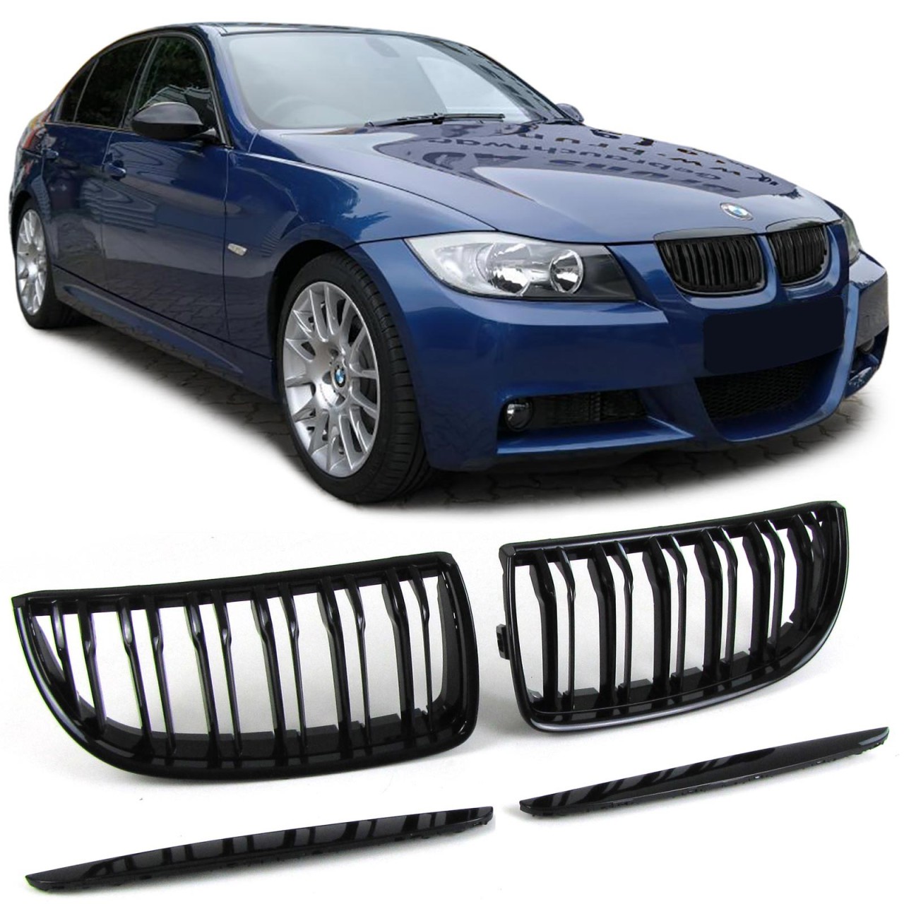 Grile Duble Bmw e90 negru mat sau lucios nfl nonfacelift