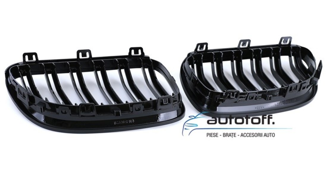 Grile duble BMW E92 E93 Seria 3 Facelift (10-13) Negru lucios