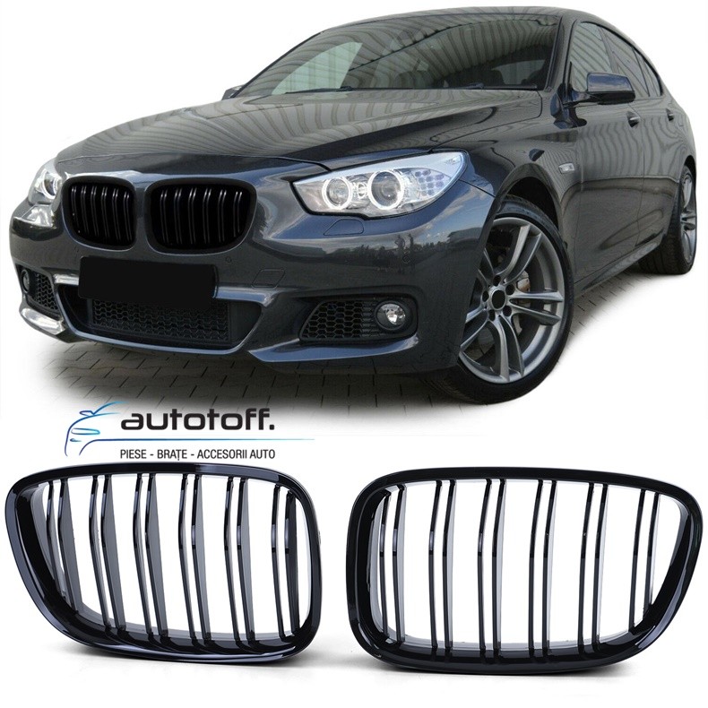 Grile duble BMW F07 GT Seria 5 (2009+) Negru lucios