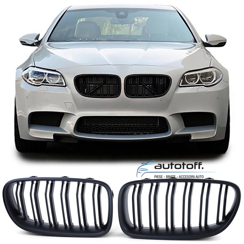 Grile duble BMW F10 F11 Seria 5 (10-17) negru mat