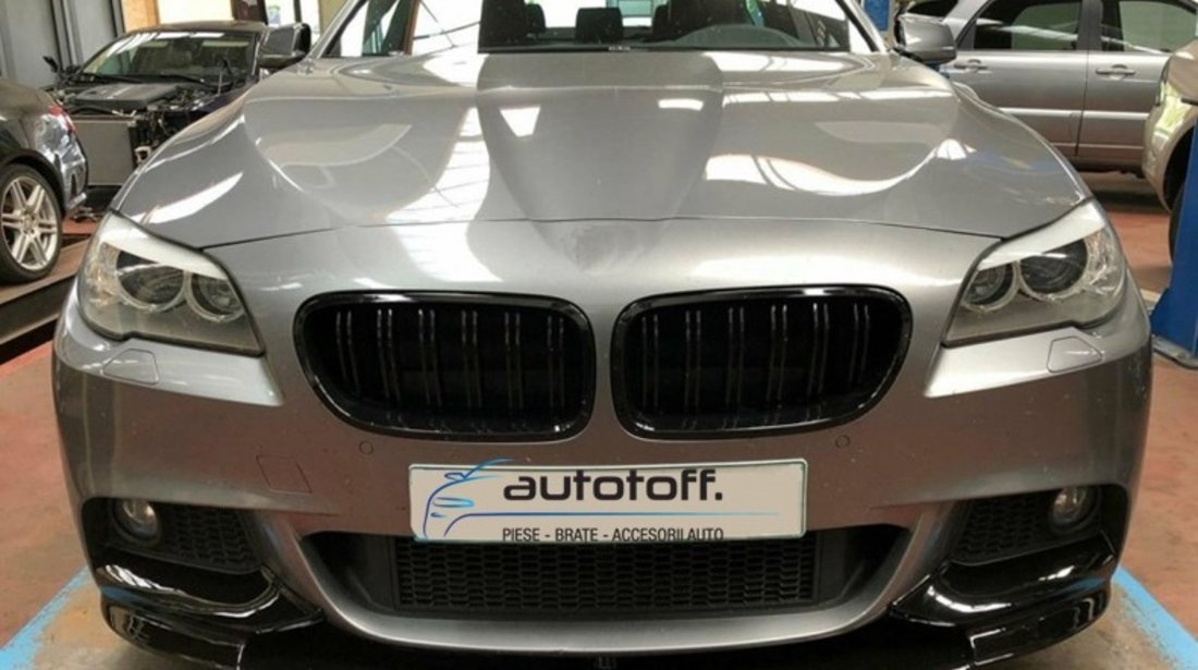Grile duble BMW F10 F11 Seria 5 (11-17) negru lucios