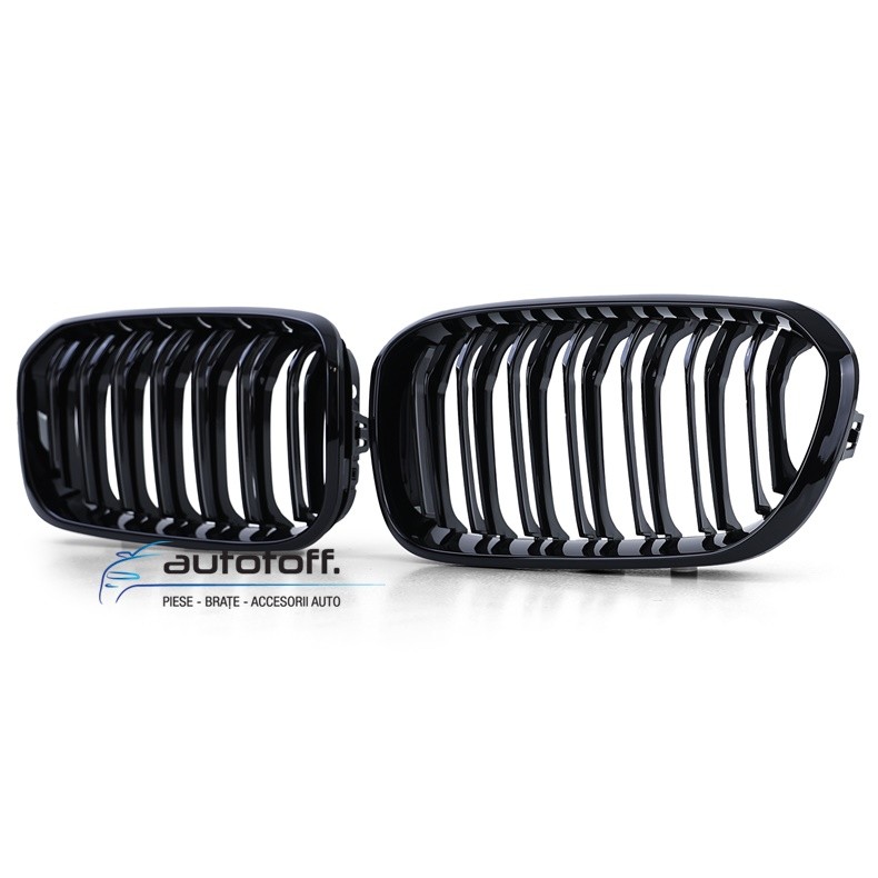 Grile duble BMW F20 F21 Facelift Seria 1 (2015+) negru lucios