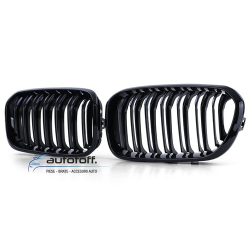 Grile duble BMW F20 F21 Facelift Seria 1 (2015+) negru lucios