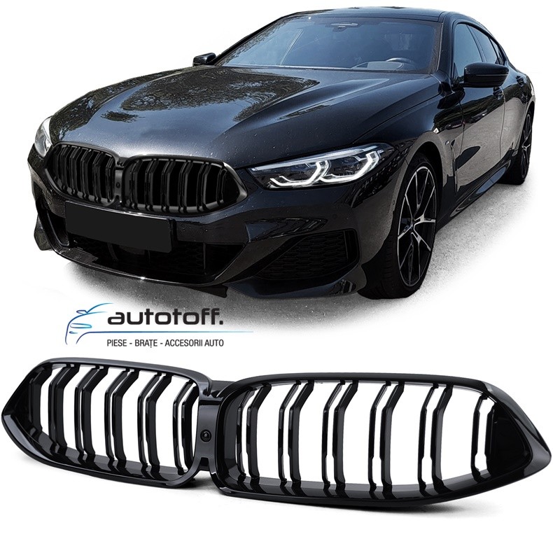 Grile duble BMW G14 G15 G16 Seria 8 (2018+) Negru lucios