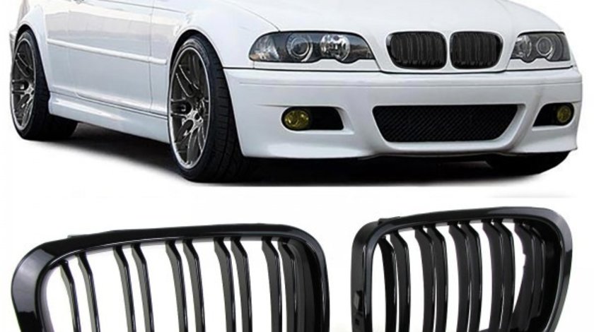 Grile duble BMW seria 3 E46 Limo Touring 1998-2001 Negru Lucios