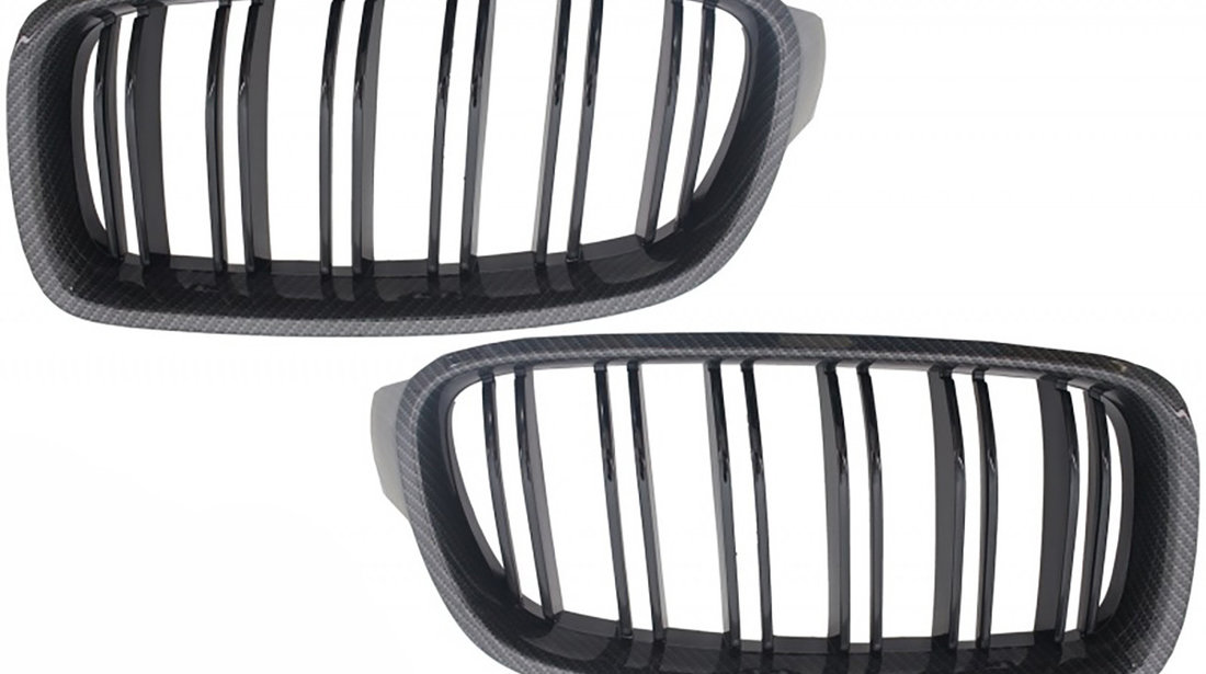 GRILE DUBLE BMW SERIA 3 F30/ F31 (11-18) CARBON DESIGN