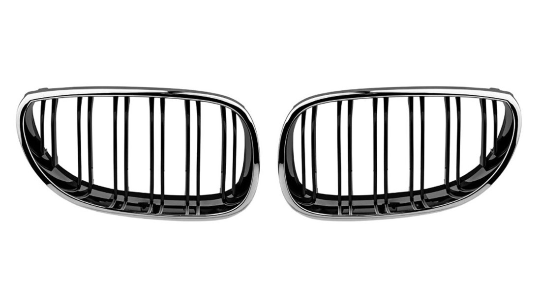 Grile duble BMW Seria 5 E60/ E61 (03-10) CROM-BLACK