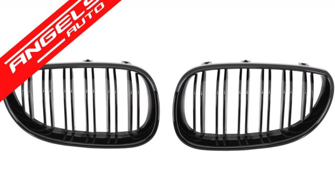 Grile Duble BMW Seria 5 E60 E61 (2003-2009) Design Piano Black