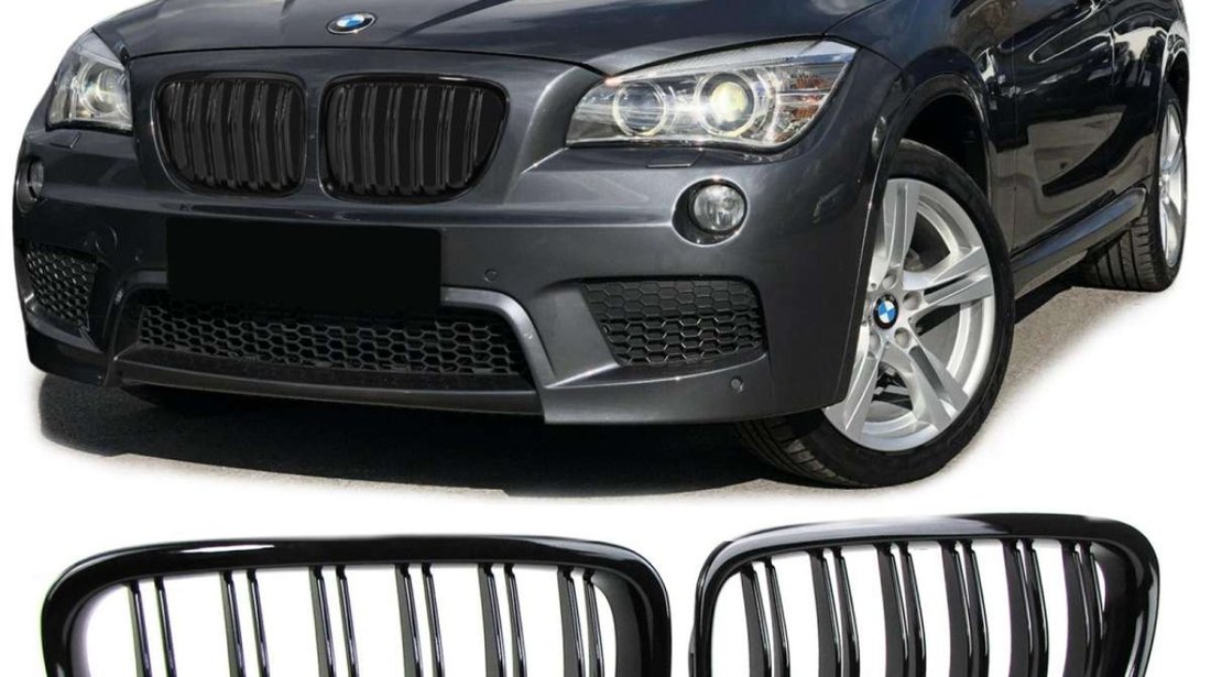 Grile duble BMW X1 E84 negru lucios