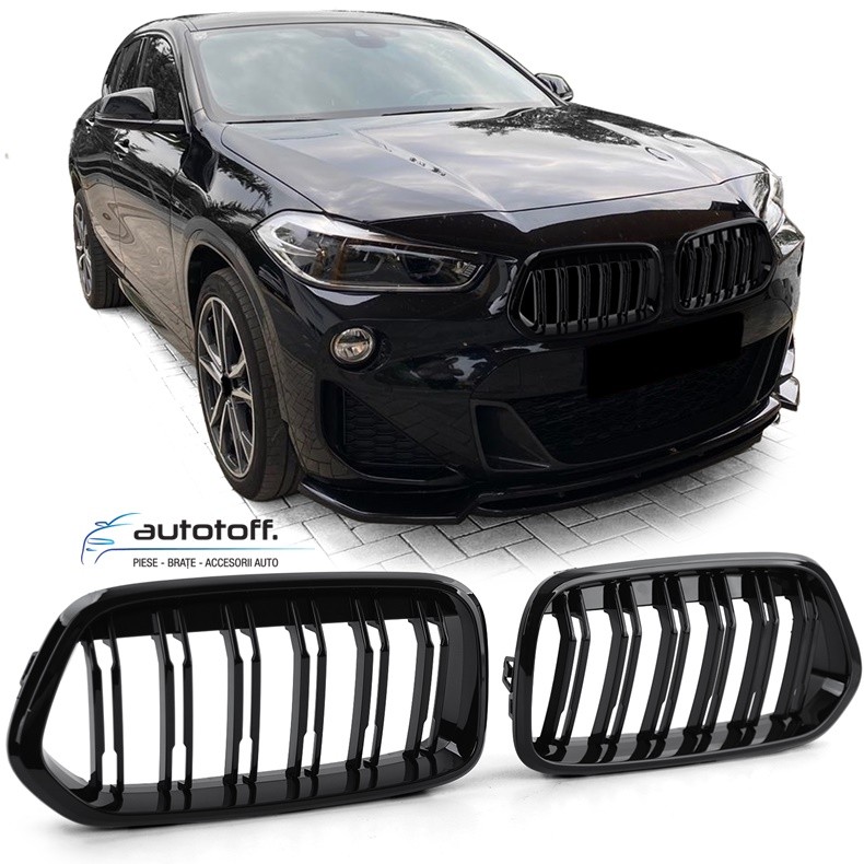 Grile duble BMW X2 F39 (2018+) Negru lucios