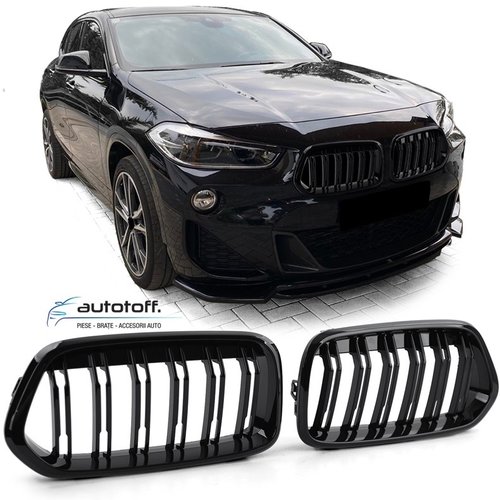 Grile duble BMW X2 F39 (2018+) Negru lucios