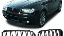 Grile duble BMW X3 E83 2006+ negru lucios