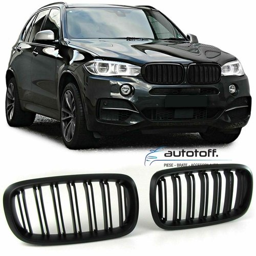 Grile duble BMW X5 F15 X6 F16 (13-18) Design negru mat
