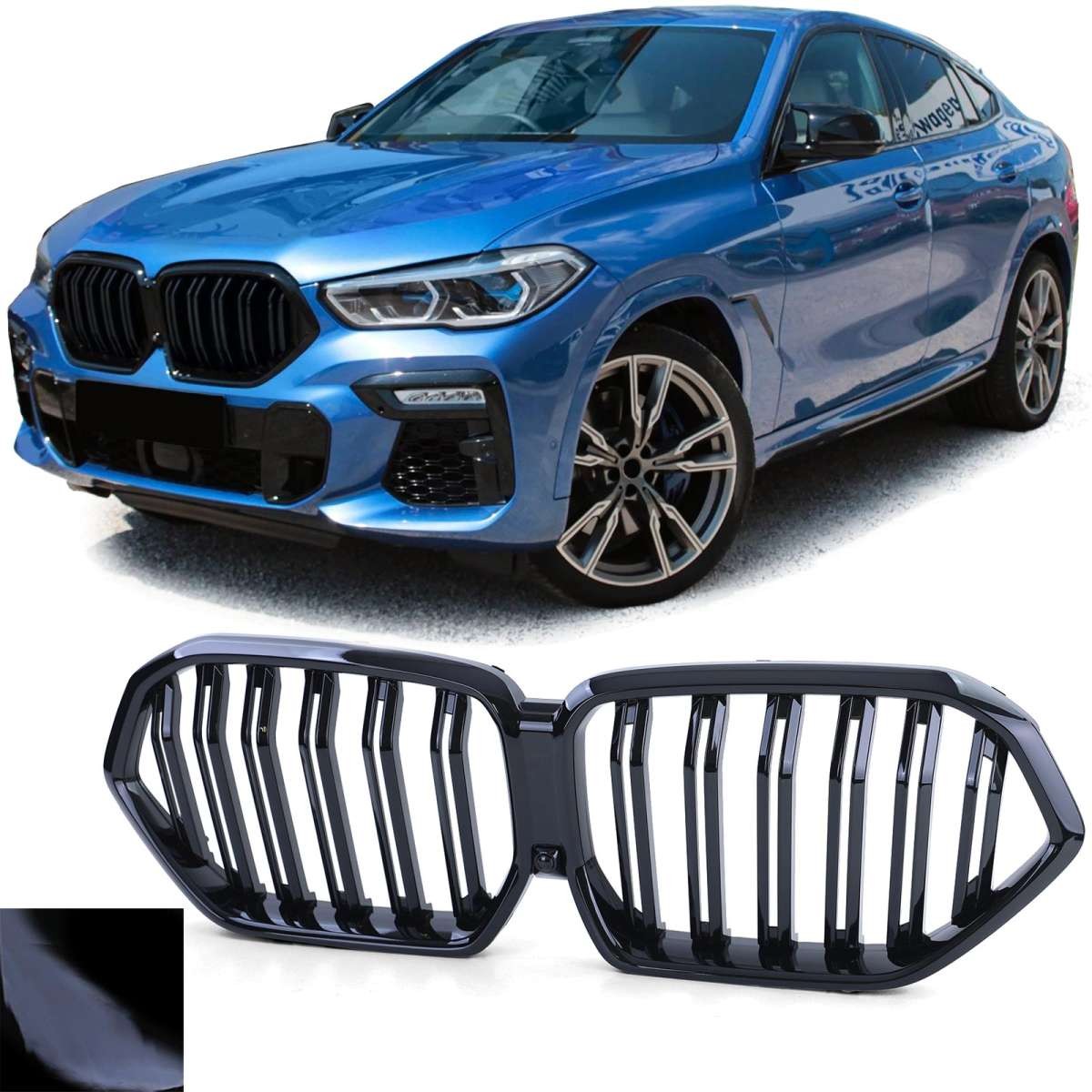 Grile Duble Bmw x6 G06 negru lucios