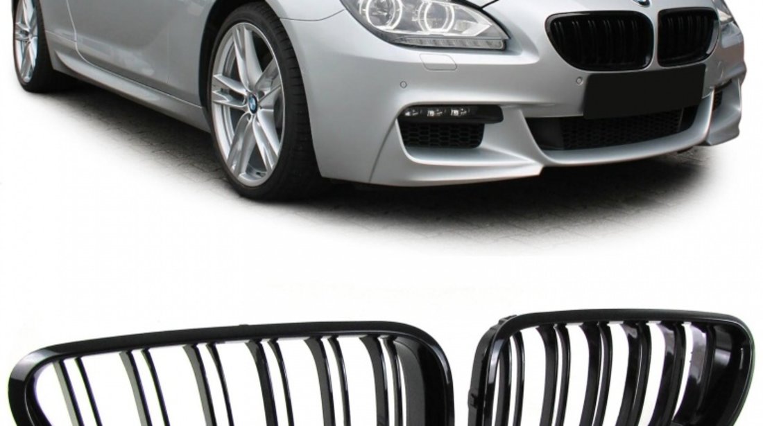 Grile Duble Negre BMW SERIA 6 M6 F06 F12 F13 Cabrio Coupe Gran Coupe