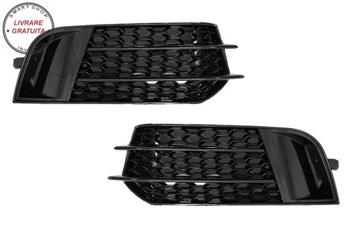 Grile Laterale Audi A1 8X (2010-2015) RS1 Design Negru Lucios