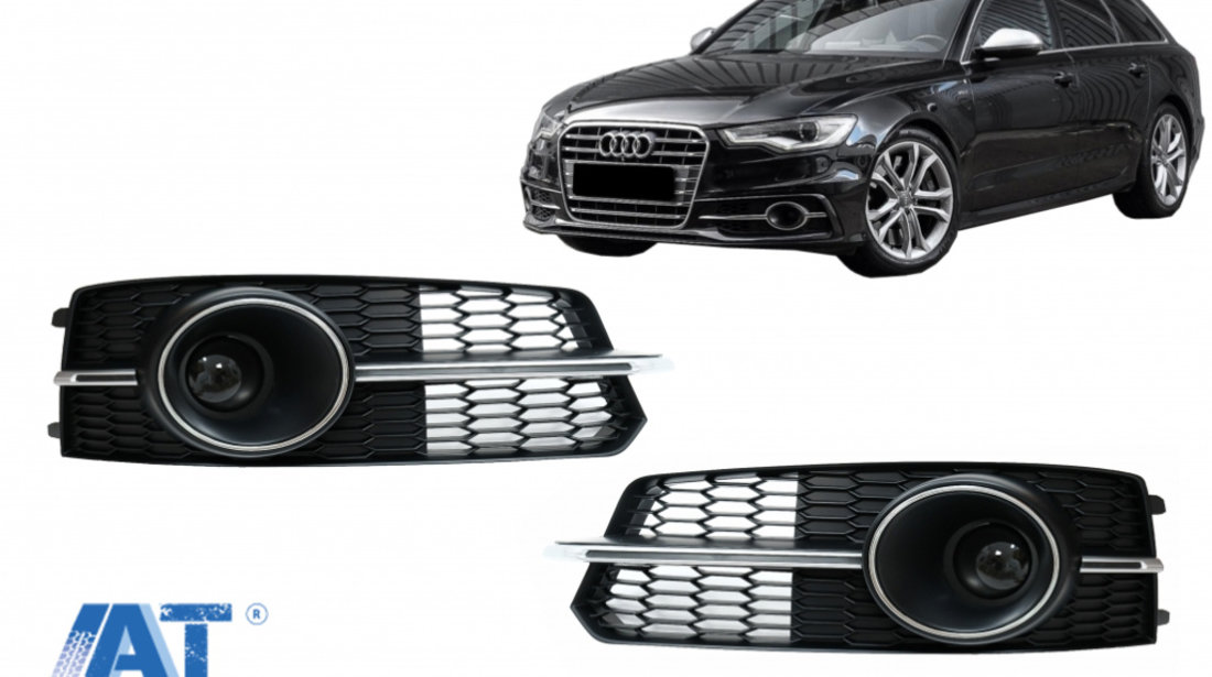 Grile Laterale compatibil cu Audi A6 C7 4G S Line Facelift (2015-2018) Crom