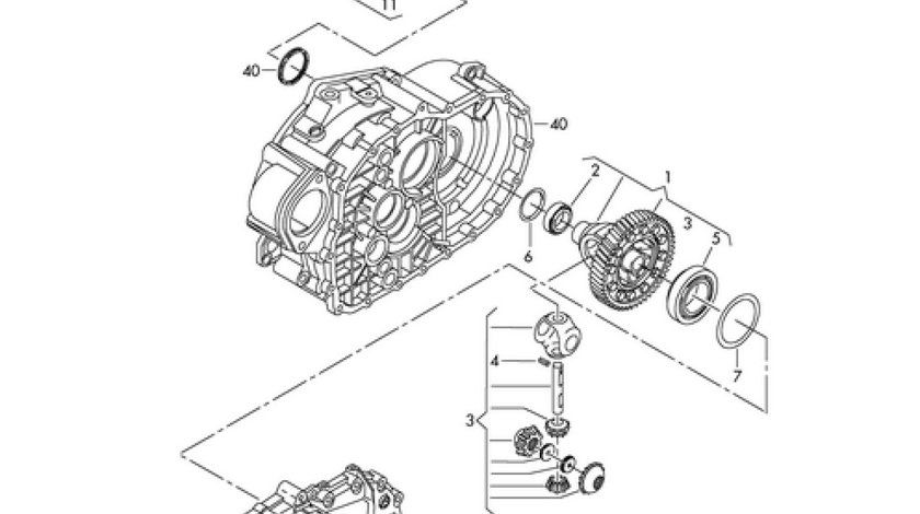 Grup diferential cutie viteza 6 trepte Vw Passat 3C2 (poz.1) VW OE 02Q409021R