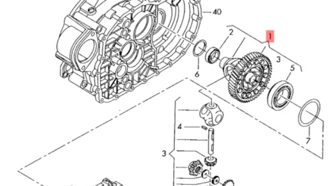 Grup diferential ​Volkswagen Passat B6 (3C2) Berlina 2007 2.0 TDI OEM 02Q409021F