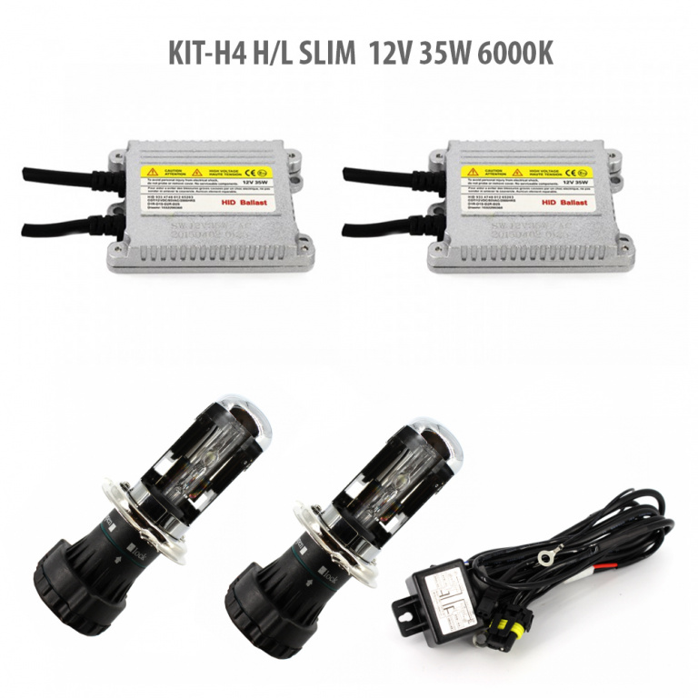 H4 H/L SLIM 12V 35W 6000K H4-KIT-S-6