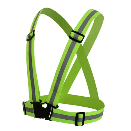 Ham reflectorizant verde reglabil - elastic - universal