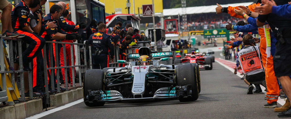 Hamilton castiga in Belgia si isi trece in cont al 200-lea Mare Premiu din cariera Hamilton castiga in Belgia si isi trece in cont al 200-lea Mare Premiu din cariera