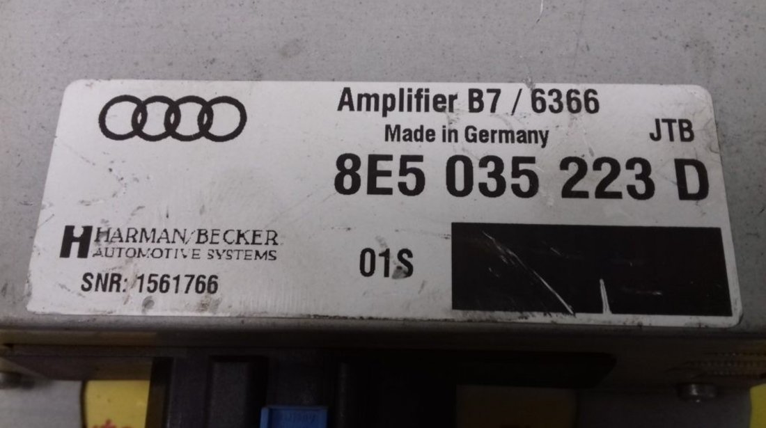 HARMAN BECKER Amplificator Audio Audi A4, 8E5035223D, B7/6366