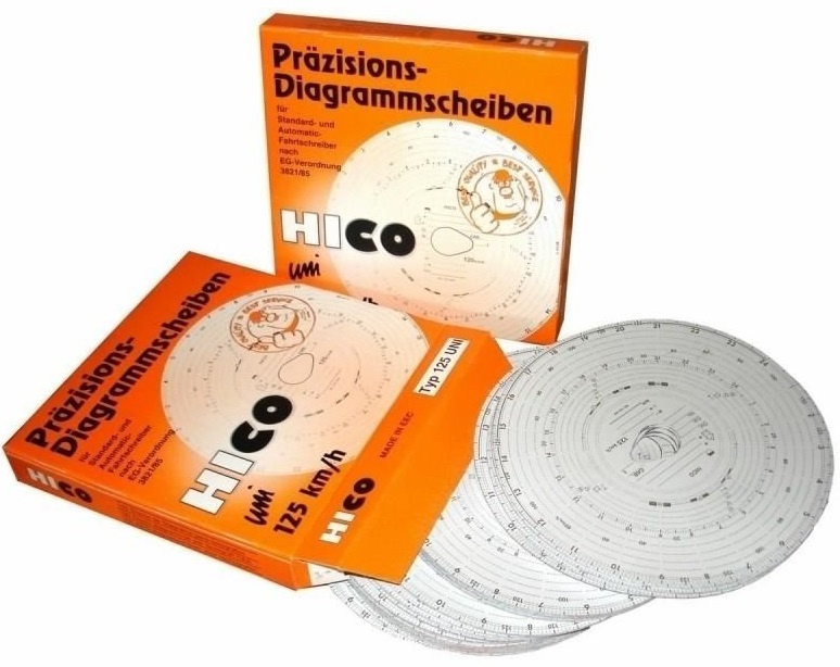 Hico Diagrame Tahograf 125 km/h Set 100 Buc WKR005