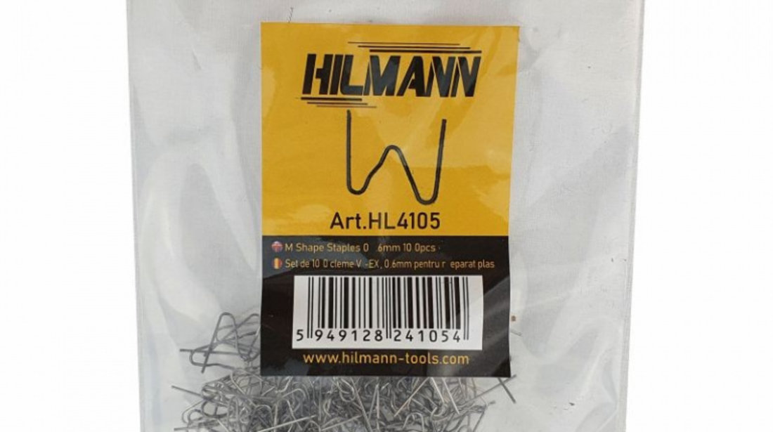 HL4105 Set de 100 cleme V Ext-0.6mm pentru reparat plastic, HILMANN