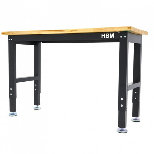 HM-10304 Banc de lucru cu blat din lemn masiv, reglabil pe inaltime 122 cm