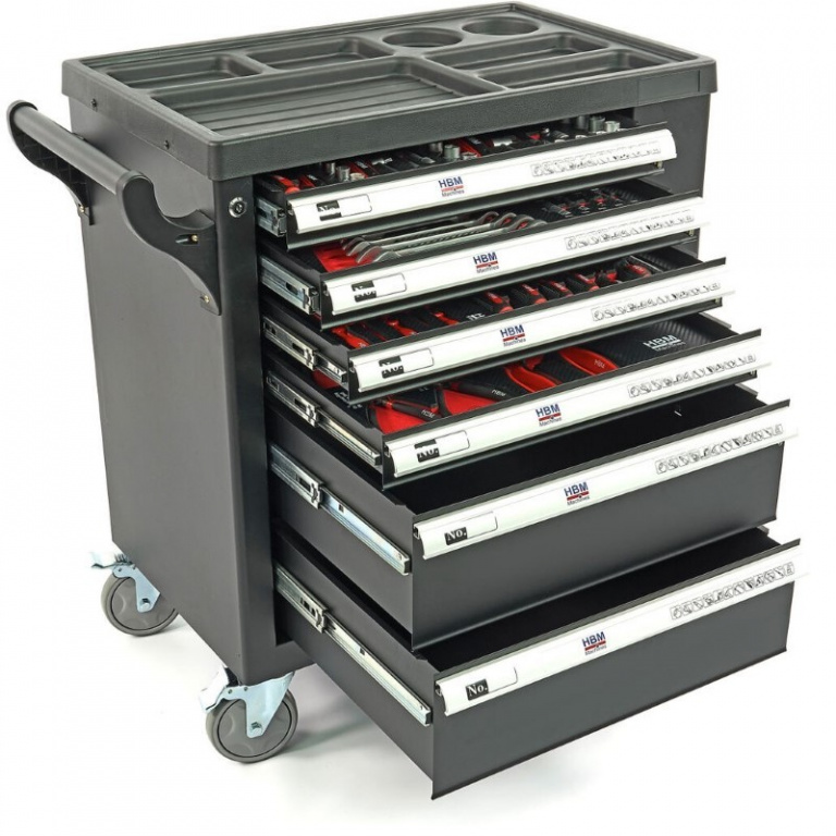 HM-9406 Dulap cu 6 sertare echipat cu scule 154 piese