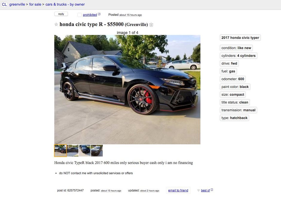 Honda Civic Type R - Anunt