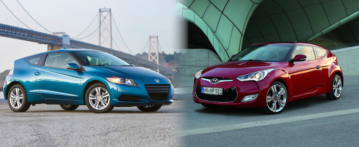 Honda CR-Z versus Hyundai Veloster Honda CR-Z versus Hyundai Veloster