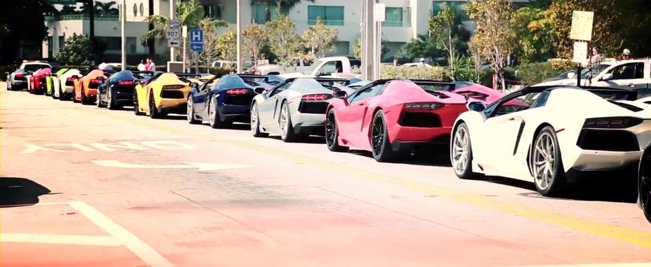 HOT: Parada de Lamborghini-uri pe strazile din Miami. VIDEO AICI!