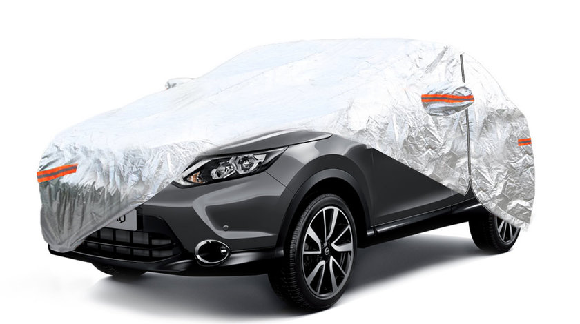 HusĂ Auto Aluminiu Cu Fermoar, Reflectiv, 120g + Bumbac, Argintiu, Mărime: Suv/van L Amio 01113