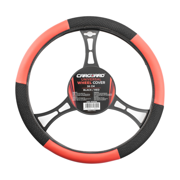 Husă volan auto - negru / roșu - CARGUARD HVA003