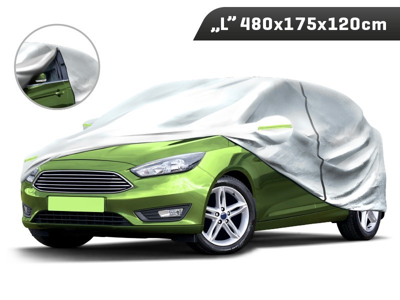 Husa Auto Exterior Carmotion Marimea "L" 480x175x120cm 3 Straturi, Reflectoare, Fermoar La Usa 86372