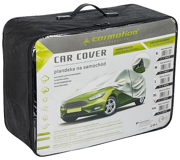 Husa Auto Exterior Carmotion Marimea "XL" 540x175x120cm 3 Straturi, Reflectoare, Fermoar La Usa 86373